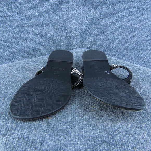 Madeline Stuart Navajo Women Flip Flop Sandal Shoes Black Synthetic Size 6.5 Med - Picture 9 of 9